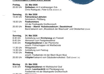 125-Jähriges Feuerwehrfest zu Pfingsten 2026