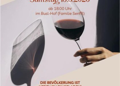 Weinabend am 15.08.26 im Busl-Hof